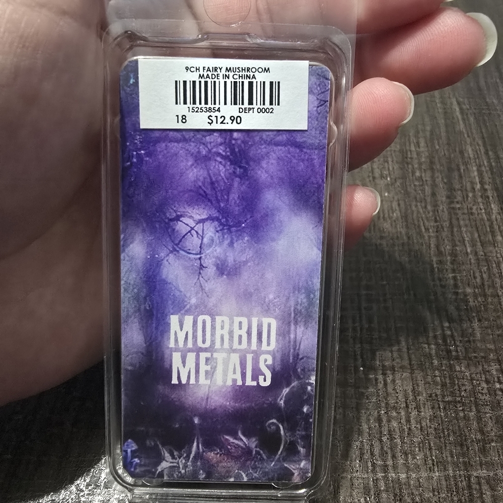 New Morbid Metals Silver Tone Hoop Fairy Mushroons 18G - Picture 3 of 3